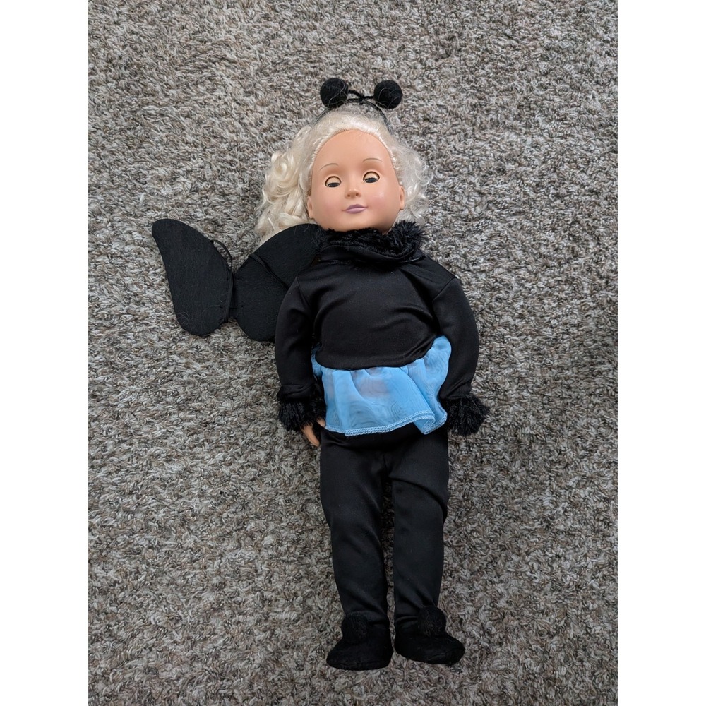Battat Our Generation Doll Blonde Hair Blue Eyes 18" W/ Black Butterfly Outfit